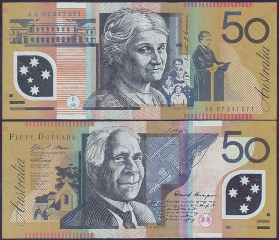 2007 Australia $50 Stevens/Henry (1st prefix) aVF L002077